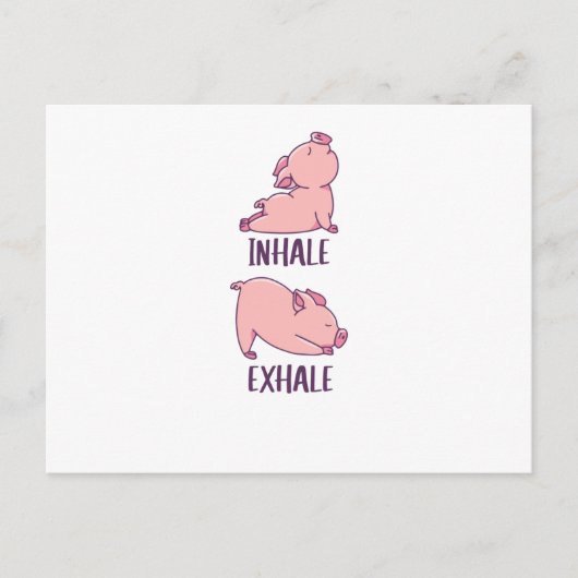 Pig Yoga Cute Pigs Doing Sport inhale exhale Briefkaart (Voorkant)