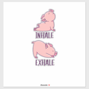 Pig Yoga Cute Pigs Doing Sport inhale exhale Sticker
