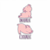 Pig Yoga Cute Pigs Doing Sport inhale exhale Sticker (Voorkant)