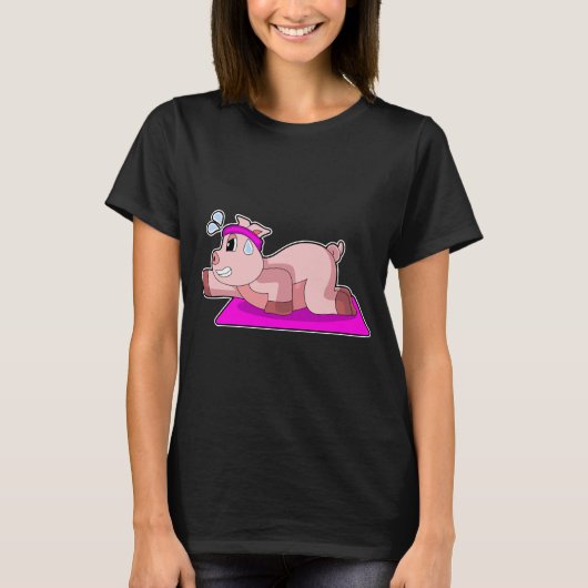 Pig Yoga Gymnastiek T-shirt (Voorkant)