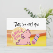 PIG Yoga Hartelijk dank voor de PIG-liefhebbers Bedankkaart (Staand voorkant)