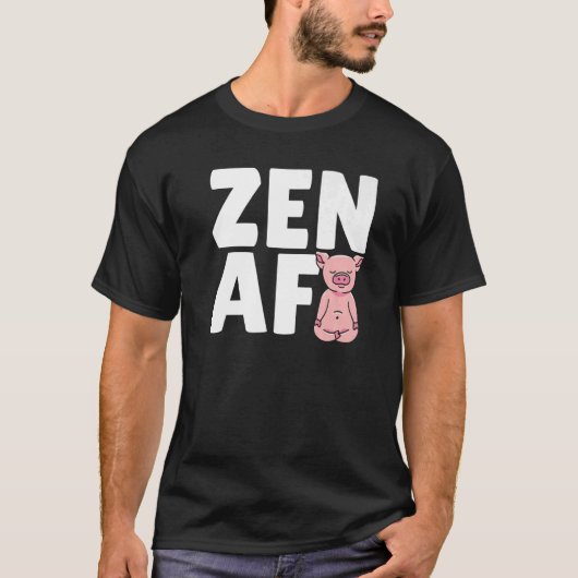 Pig Yoga Meditating Zen AF T-shirt (Voorkant)