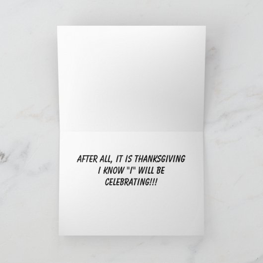 PIG ZEGT DAT ER MEER TURKIJE IN THANKSGIVING WORDT FEESTDAGEN KAART (Binnen)