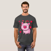 Pigacorn Unicorn Pig Lovers Valentijnse T-shirt (Voorkant volledig)