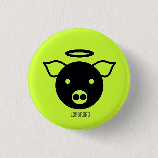 PiGcasso Art Exhibit - Angel Piggy Ronde Button 3,2 Cm (Voorkant)