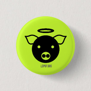 PiGcasso Art Exhibit - Angel Piggy Ronde Button 3,2 Cm