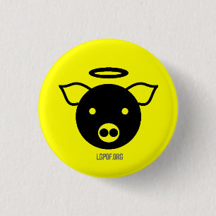 PiGcasso Art Exhibit - Angel Piggy Ronde Button 3,2 Cm