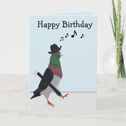 Pigeon About Town Funny Birthday Kaart (Voorkant)