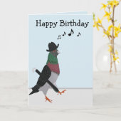 Pigeon About Town Funny Birthday Kaart (Gele Bloem)
