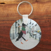 Pigeon About Town Funny Sleutelhanger (Achterkant)
