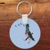 Pigeon About Town Funny Sleutelhanger (Achterkant)