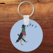 Pigeon About Town Funny Sleutelhanger (Voorkant)