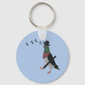Pigeon About Town Funny Sleutelhanger (Achterkant)