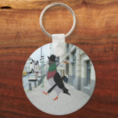 Pigeon About Town Funny Sleutelhanger (Achterkant)