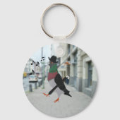 Pigeon About Town Funny Sleutelhanger (Achterkant)