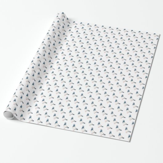 Pigeon Bird Art Wrapping Paper Cadeaupapier (Uitgerold)