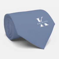 Pigeon Blue | Elegant monogram + naam | eenzijdig