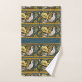 Pigeon Blue Yellow Fish Art Nouveau Bad Handdoek (Handdoek)