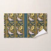 Pigeon Blue Yellow Fish Art Nouveau Bad Handdoek (Handdoek)