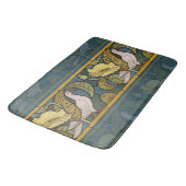 Pigeon Blue Yellow Fish Art Nouveau Badmat (Gekanteld)