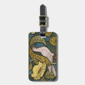 Pigeon Blue Yellow Fish Art Nouveau Bagagelabel (Voorkant verticaal)