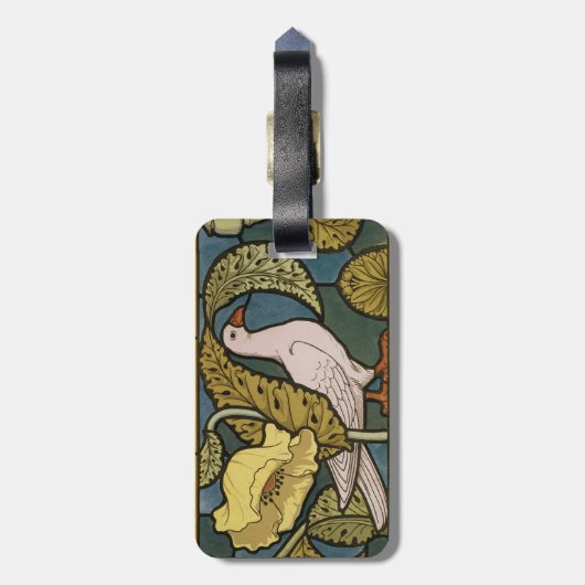 Pigeon Blue Yellow Fish Art Nouveau Bagagelabel (Achterkant verticaal)
