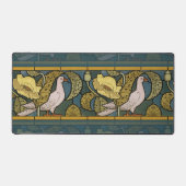 Pigeon Blue Yellow Fish Art Nouveau Bureaumat (Voorkant)