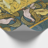 Pigeon Blue Yellow Fish Art Nouveau Cadeaupapier (Hoek)
