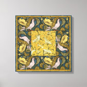 Pigeon Blue Yellow Fish Art Nouveau Canvas Afdruk (Voorkant)