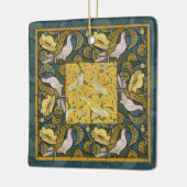Pigeon Blue Yellow Fish Art Nouveau Keramisch Ornament (Links)