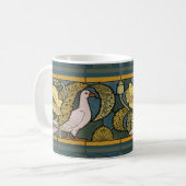 Pigeon Blue Yellow Fish Art Nouveau Koffiemok (Voorkant links)