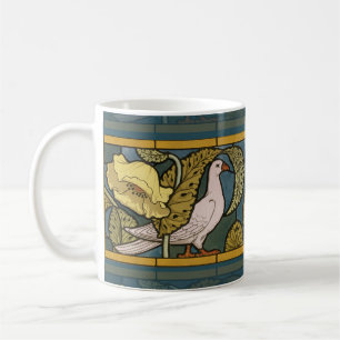 Pigeon Blue Yellow Fish Art Nouveau Koffiemok