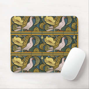 Pigeon Blue Yellow Fish Art Nouveau Muismat