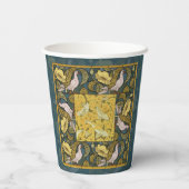 Pigeon Blue Yellow Fish Art Nouveau Papieren Bekers (Achterkant)