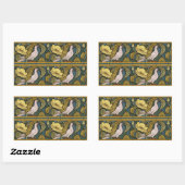Pigeon Blue Yellow Fish Art Nouveau Rechthoekige Sticker (Vel)