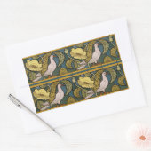 Pigeon Blue Yellow Fish Art Nouveau Rechthoekige Sticker (Envelop)