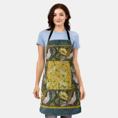 Pigeon Blue Yellow Fish Art Nouveau Schort (Gedragen)