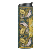 Pigeon Blue Yellow Fish Art Nouveau Thermosbeker (Gedraaid links)