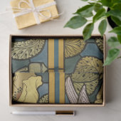 Pigeon Blue Yellow Fish Art Nouveau Tissuepapier (Geschenk)