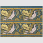 Pigeon Blue Yellow Fish Art Nouveau Tissuepapier (Voorkant)
