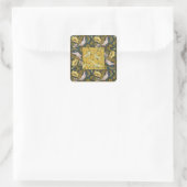 Pigeon Blue Yellow Fish Art Nouveau Vierkante Sticker (Tas)