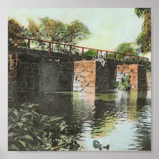 Pigeon Creek Aqueduct in Parkerford PA Poster (Voorkant)