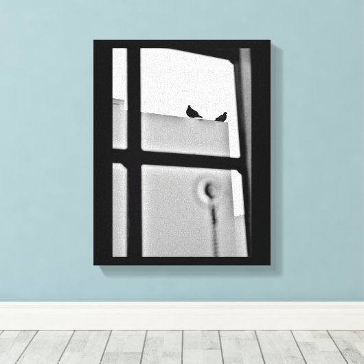 Pigeon Drama Canvas Afdruk (Insitu (Houten vloer))