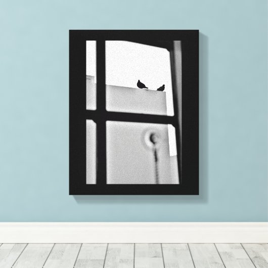 Pigeon Drama Canvas Afdruk (Insitu (Houten vloer))