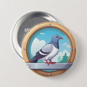 Pigeon Fancier Ronde Button 7,6 Cm (Voorkant /achterkant)