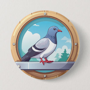 Pigeon Fancier Ronde Button 7,6 Cm