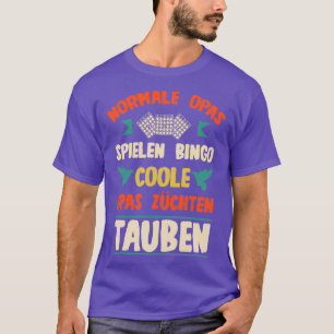 Pigeon fanciers grandpas ras pigeons play bingo t-shirt