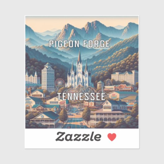 Pigeon Forge Tennessee 3 inch Vinyl Sticker (Vel)