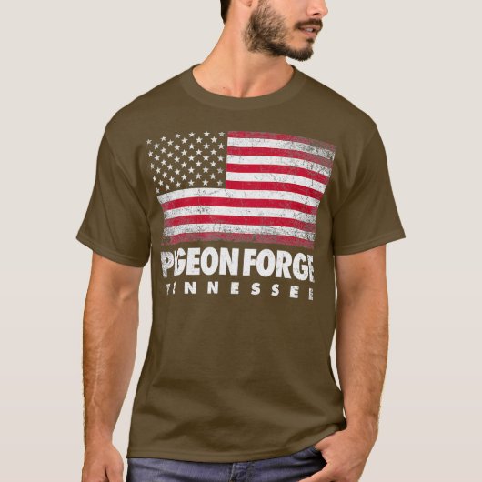 Pigeon Forge Tennessee 4 juli Amerikaanse vlag T-shirt (Voorkant)