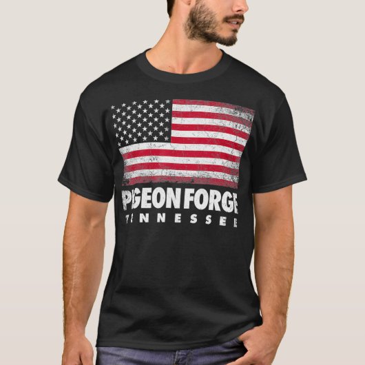 Pigeon Forge Tennessee 4 juli Amerikaanse vlag T-shirt (Voorkant)